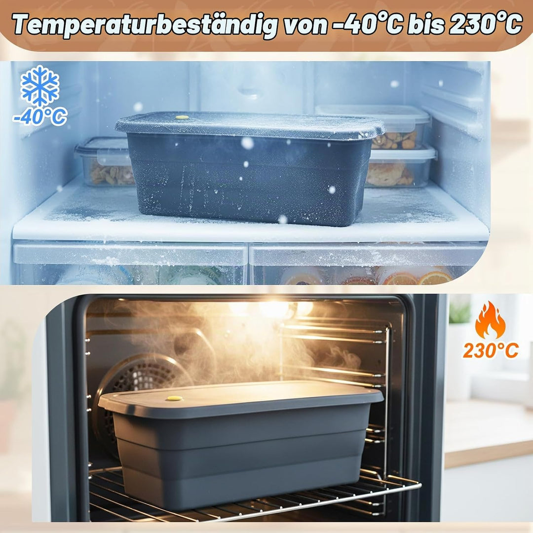 Silikon Brotbackform mit Deckel, BPA-freie, Antihaftbeschichtete, Flexible Toastbrot Backform, Hitze