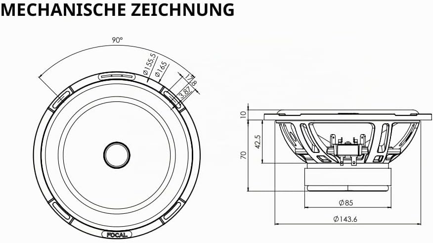 Focal Car Audio PS 165 SF 16,5 cm 2-Wege-Komponenten-Lautsprecher-Kit