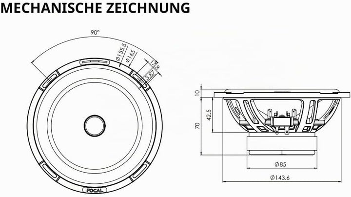 Focal Car Audio PS 165 SF 16,5 cm 2-Wege-Komponenten-Lautsprecher-Kit
