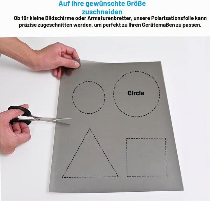 Polarisierte Folie, 3 Stück, 20 x 30 cm, Nicht-klebender Polarisationsfilter für Physik im Lehramt