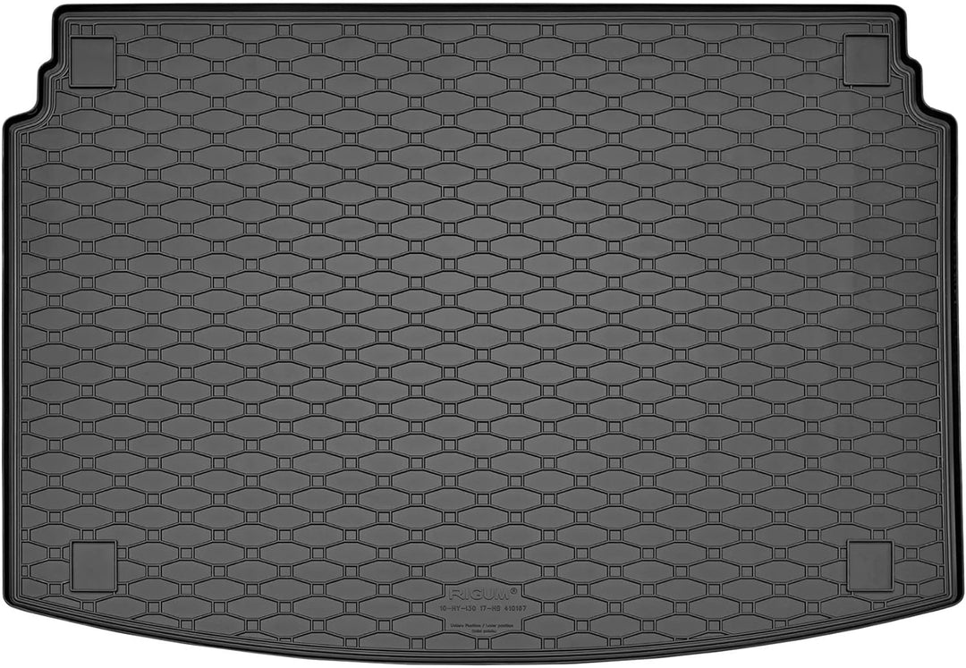 Passgenaue Kofferraumwanne und Gummifussmatten geeignet für Hyundai i30 Hatchback ab 2017 + Gurtscho