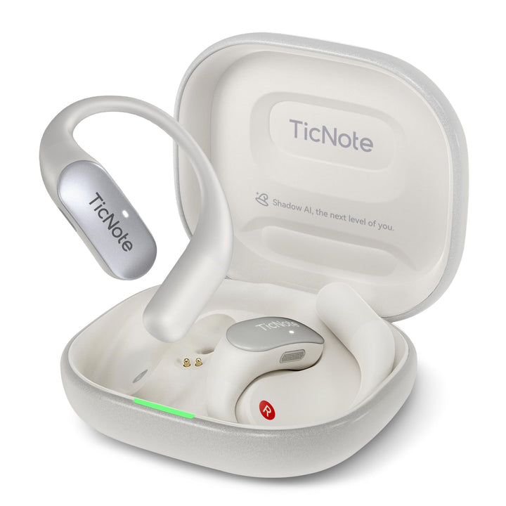 TicNote Pods Wearable KI-Sprachrekorder, 4G integriert kein Smartphone nötig – Sprachaktiviertes Auf