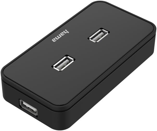 Hama USB Hub, 7 Ports (USB 2.0 Hub, 480 Mbit/s, ,mit Netzteil und abnehmbarem Kabel, ideal zum Verbi