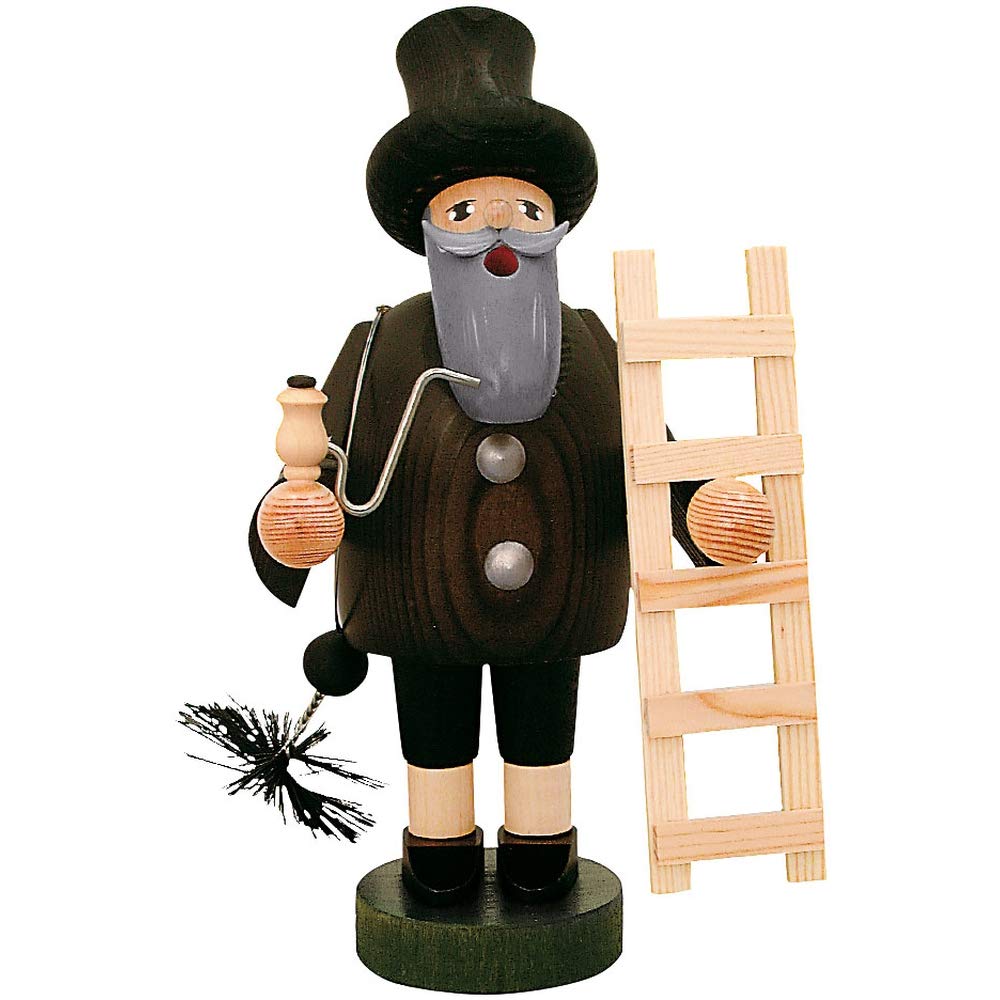 KWO Olbernhau 21024 Räuchermännchen Schornsteinfeger, 18 cm
