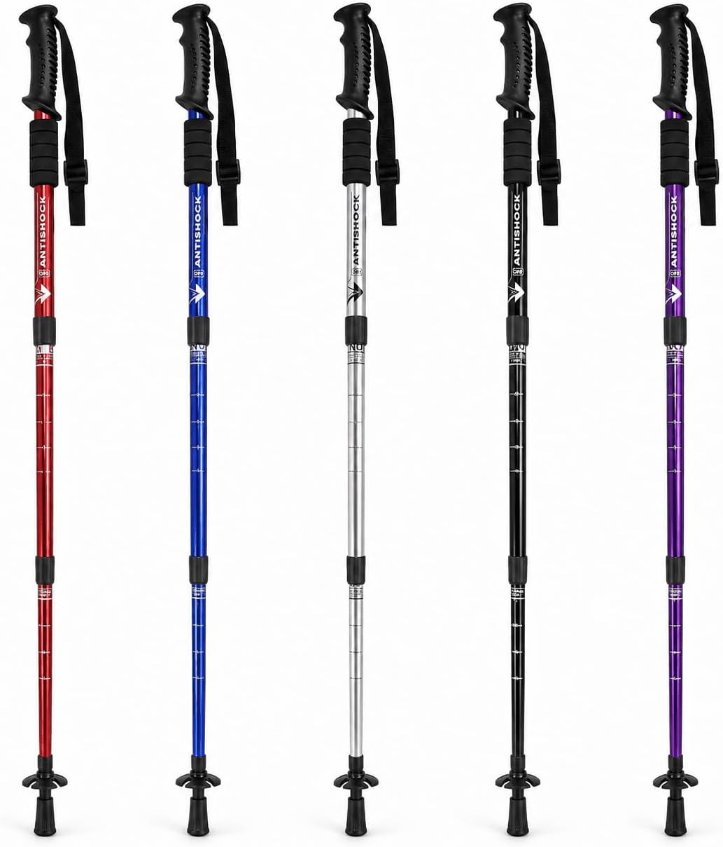 MidGard Teleskop Nordic Walking Stöcke, 50-110 cm höhenverstellbar, Antischock Dämpfung, Wanderstöck