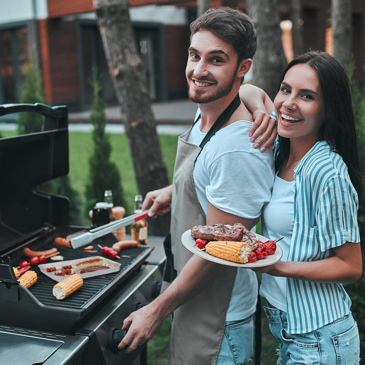 Relaxdays Grillschale Alu, 25er Set, BxT: 34 x 22 cm, Aluminiumschale mit Löchern, bis 260°C, Grill