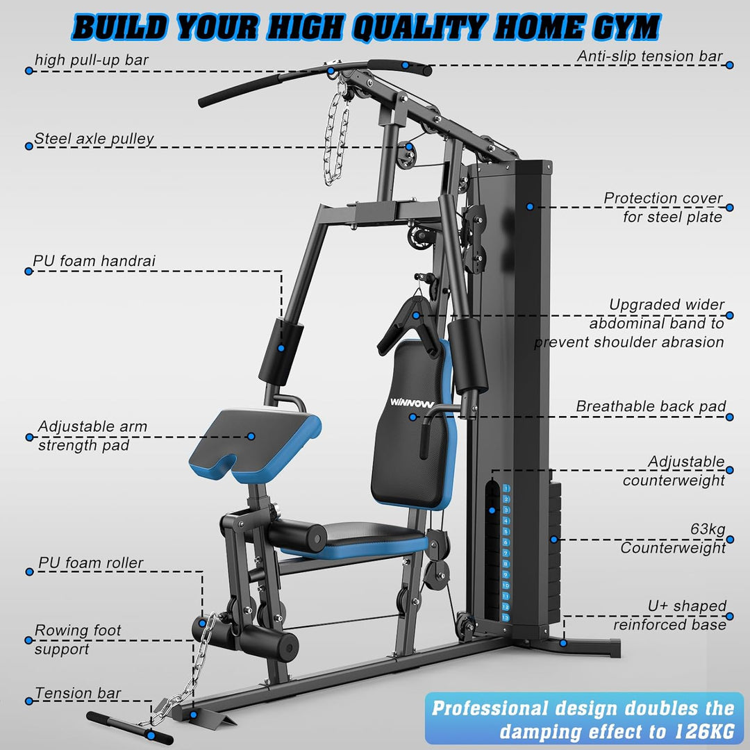 WINNOW Heim Gym Multifunktionales Ganzkörper-Heimfitnessgerät für Heimtrainingsgeräte Trainingsgerät