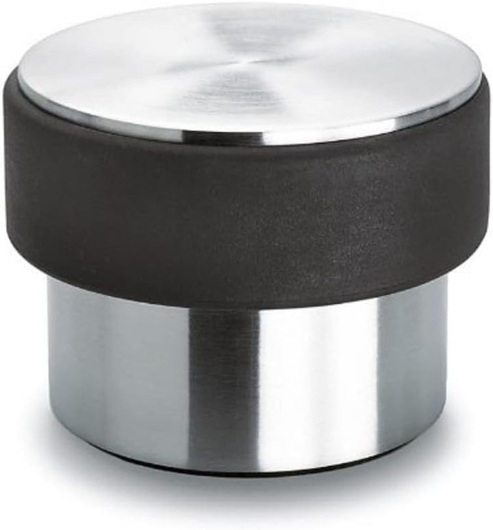 Blomus -STOP- Robuster Türstopper aus mattem Edelstahl, 2kg, mit Kratzschutz und Schutzrand aus Gumm