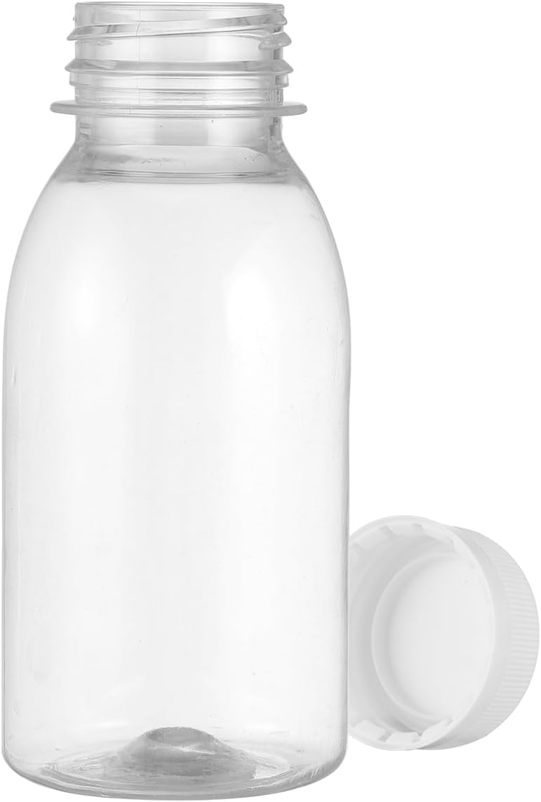 Cabilock 10 Stück 250 ml Milch Flaschen mit Lidsjugs, transparente Töpfe, Saftflaschen aus Kunststof