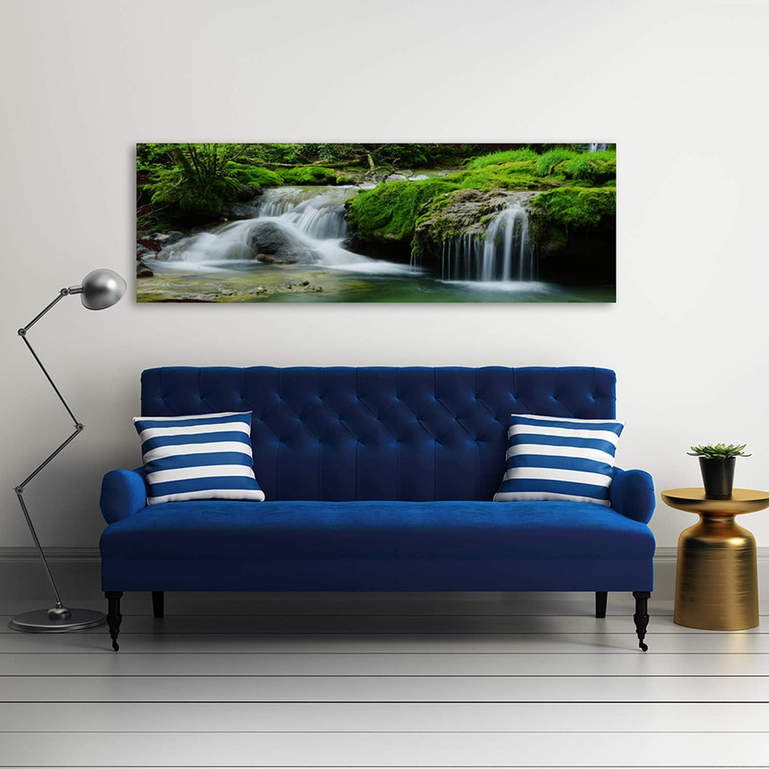 Feeby Bilder Wasserfall Wald 120x40 cm Wohnzimmer Schlafzimmer Büro Flur Küche Wandbilder Modern Bil