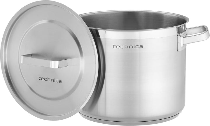 TECHNICA Topf Induktion 9 l – Kochtopf aus Edelstahl ⌀240 mm mit Deckel – Dreischichtboden – Suppent