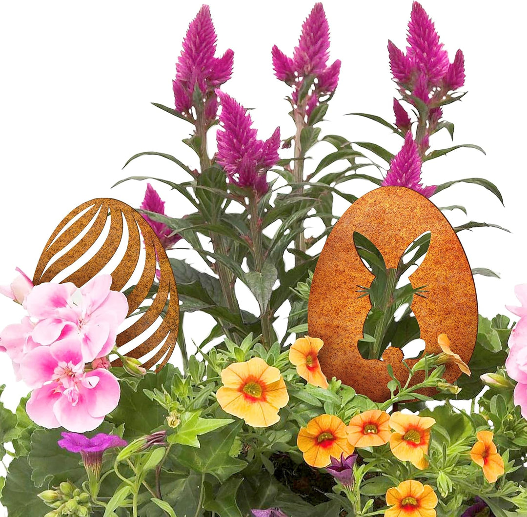 Terma Stahldesign Edelrost Ostereier 5er Set Handmade Germany, tolle gartendeko aus Rost-Metall, dek