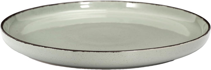 HOME DECO FACTORY, KA0446, 12 Piece Green Time Stoneware Dinnerware Set, Artisanal Design, Durable a