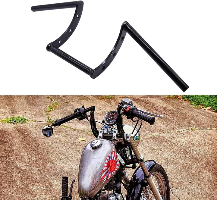 Motorrad Lenker 22 mm,Z Lenker Universal für Drag Custom Bobber Chopper Cruiser Softail Dyna Sportst