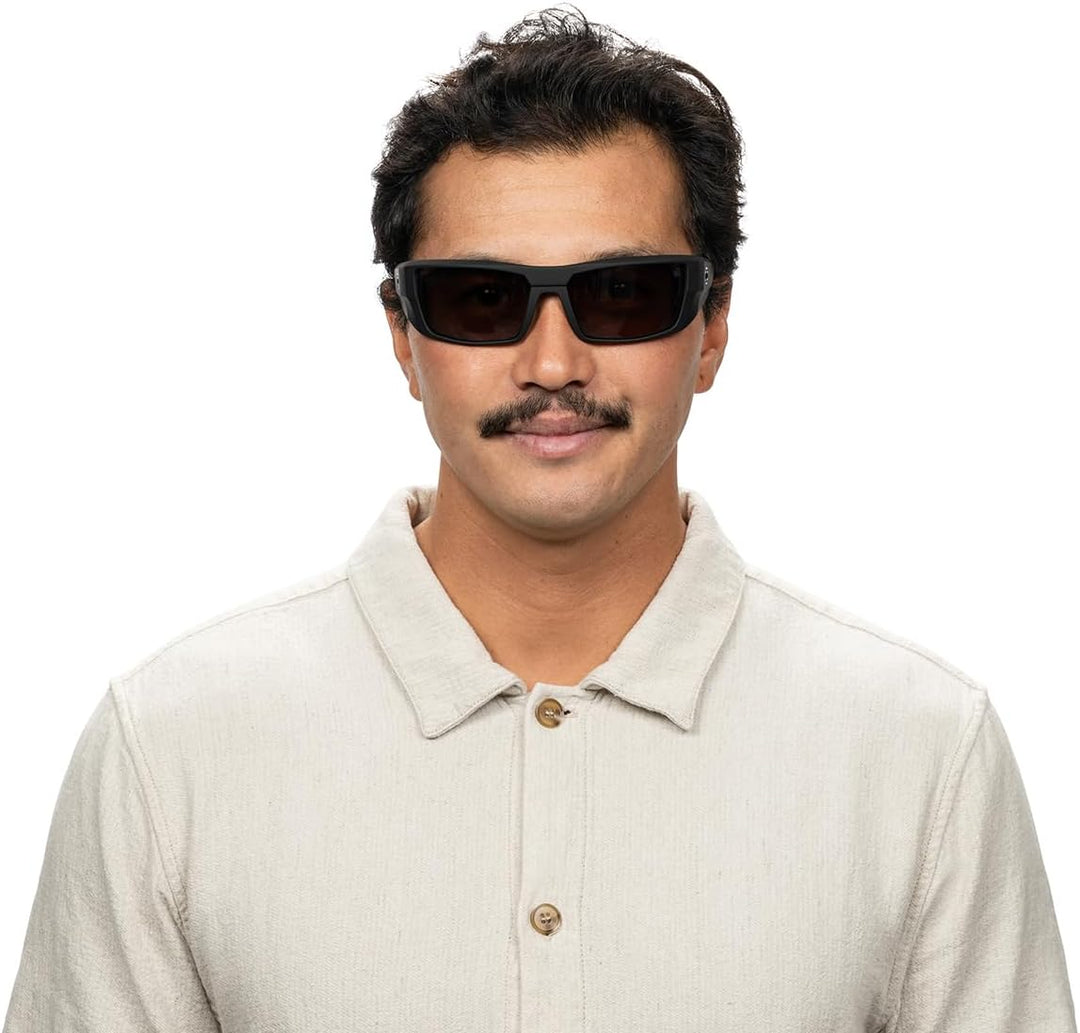 SPY OPTIC Dirk Sonnenbrille Matte Black - Happy Bronze Polarized w/Blue S