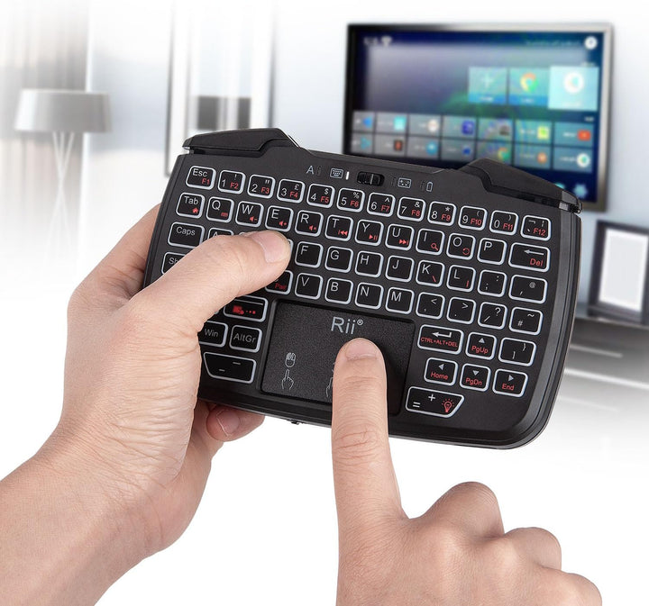 Rii RK707 Mini-Tastatur- und Maus-Kombination mit Trackpad, Media-Tastatur-Maus mit Game-Controller,