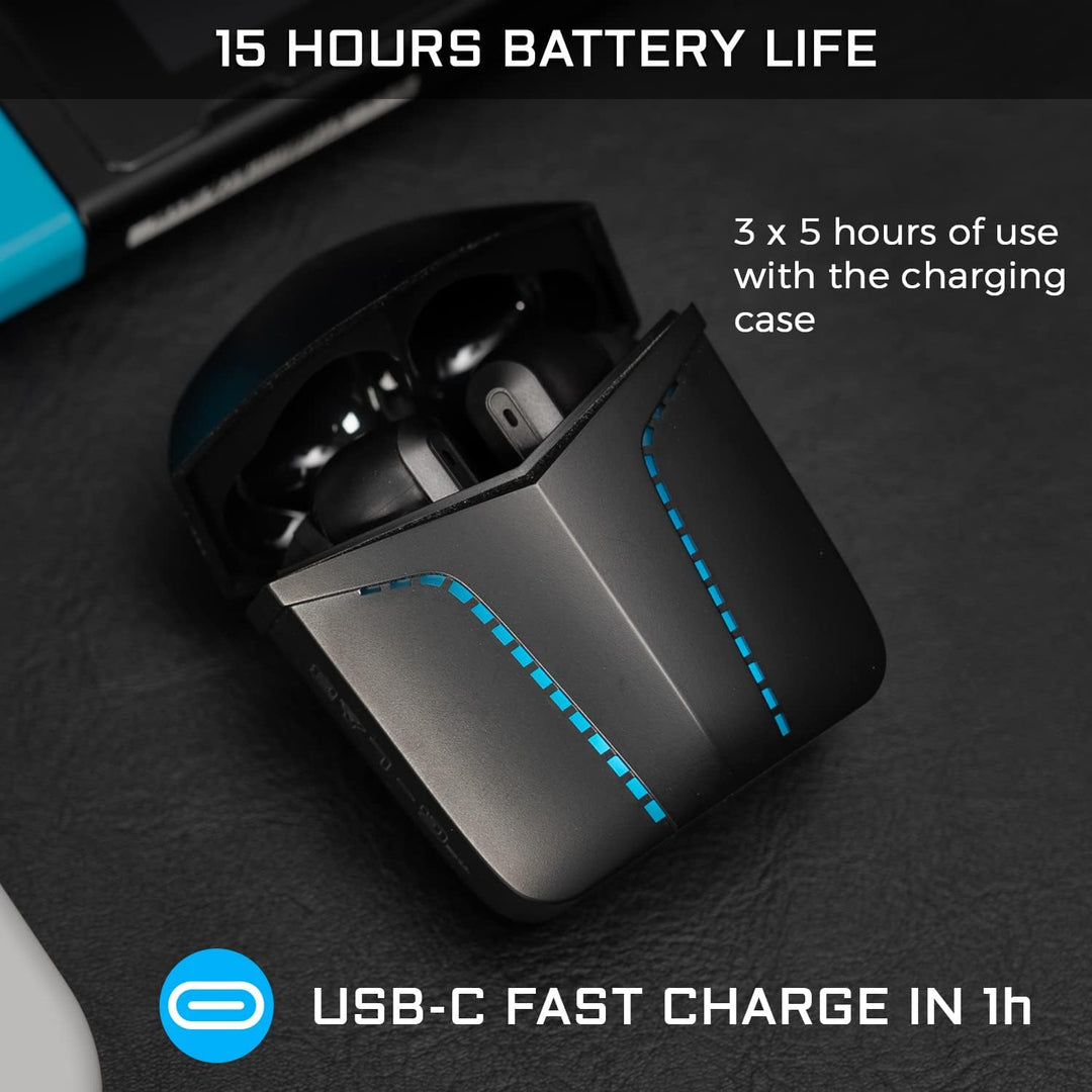 THE G-LAB Korp Krypton Bluetooth 5.0 Wireless Gaming Headset, Ultra Low Latency, 2 eingebaute Mikrof