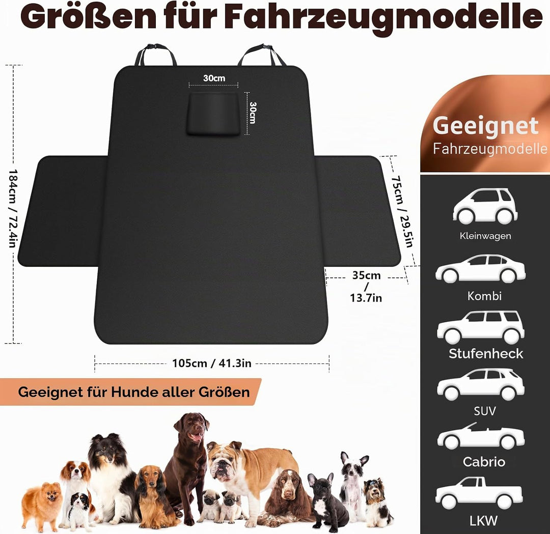 AiQInu Kofferraumschutz Hund mit Seiten und Ladekantenschutz, Universal Hundedecke Auto Kofferraum S