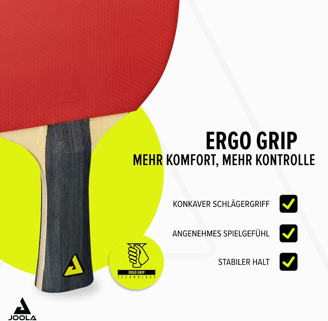JOOLA Tischtennis-Set Family, Tischtennis-Set mit 4 Tischtennisschlägern, Tischtennisbällen und Trag