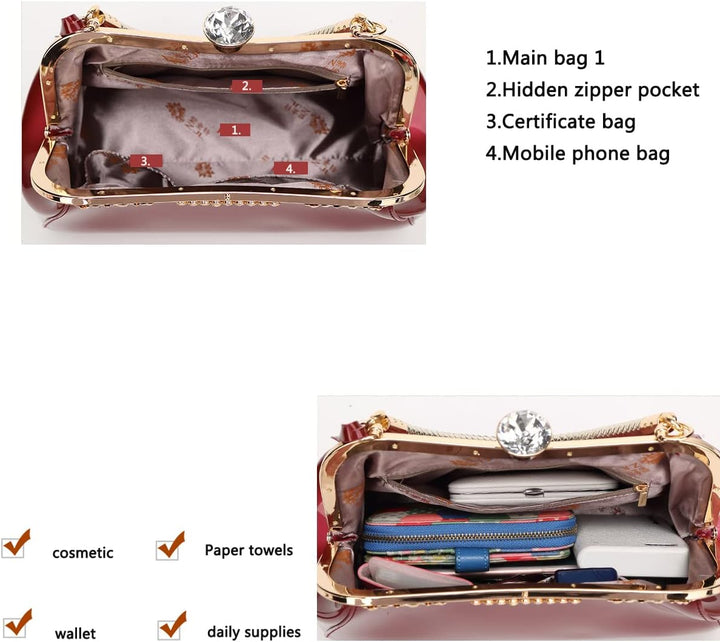 Coolives Damen Tasche Handtasche aus PU-Lackleder Henkeltasche Schultertasche Umhängetasche für die