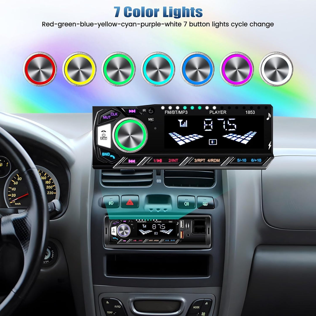 SIXTOP 1Din Autoradio Bluetooth Freisprecheinrichtung, 1Din Radio mit FM Radio, MP3 Player unterstüt