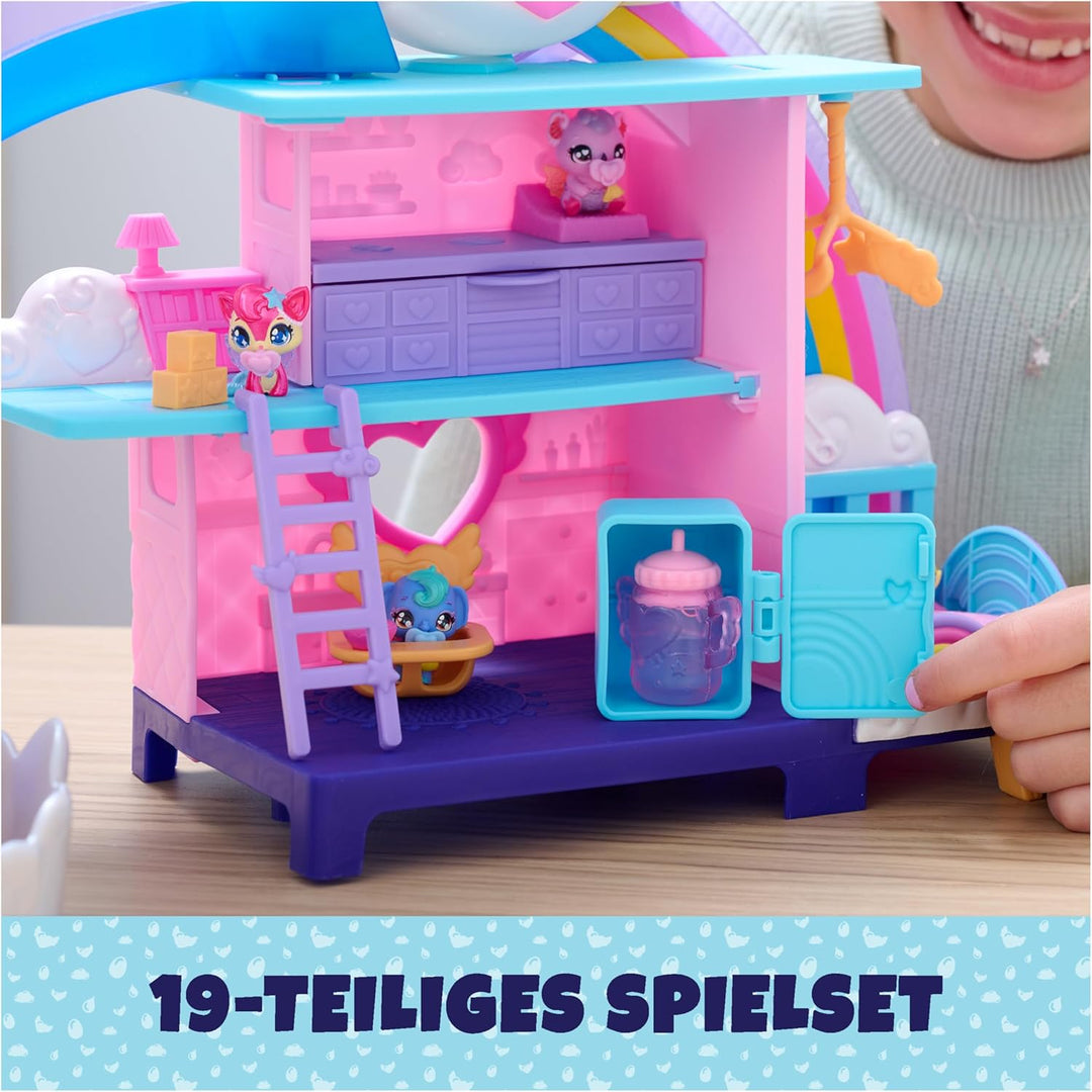 Hatchimals Alive Kinderzimmer Spielset - mit 4 Mini-Figuren in 4 selbstschlüpfenden Eiern und 13 Zub