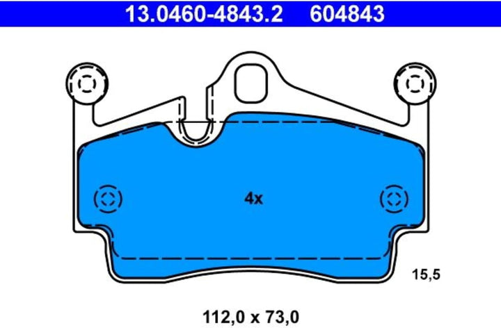 ATE 13.0460-4843.2 Bremsbelagsatz, Scheibenbremse