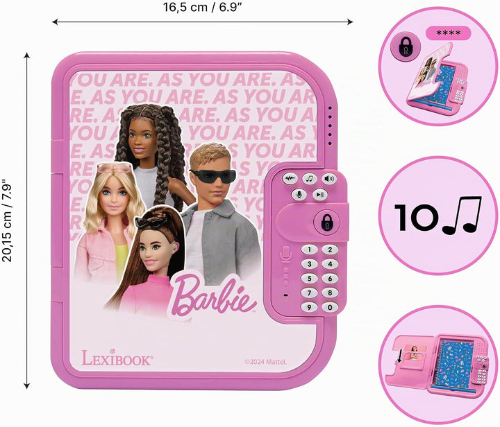 Lexibook, Barbie: Barbie elektronisches Tagebuch mit Stift und Notizbuch inklusive, interaktiv, pass