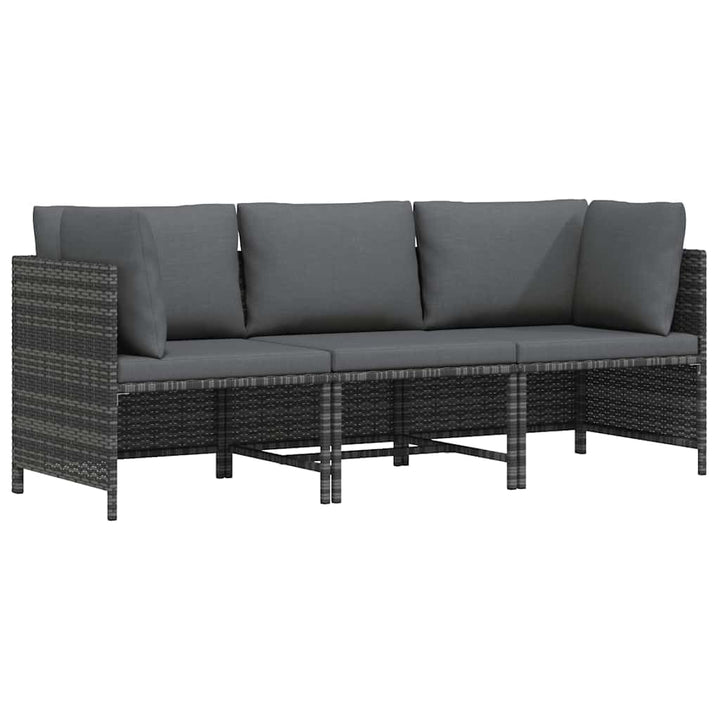 vidaXL Gartensofa 3-Sitzer mit Kissen Ecksofa Mittelsofa Sofa Lounge Gartenset Gartenmöbel Garten Ga