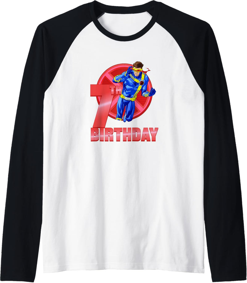 Marvel X-Men Cyclops 7th Birthday Badge Raglan