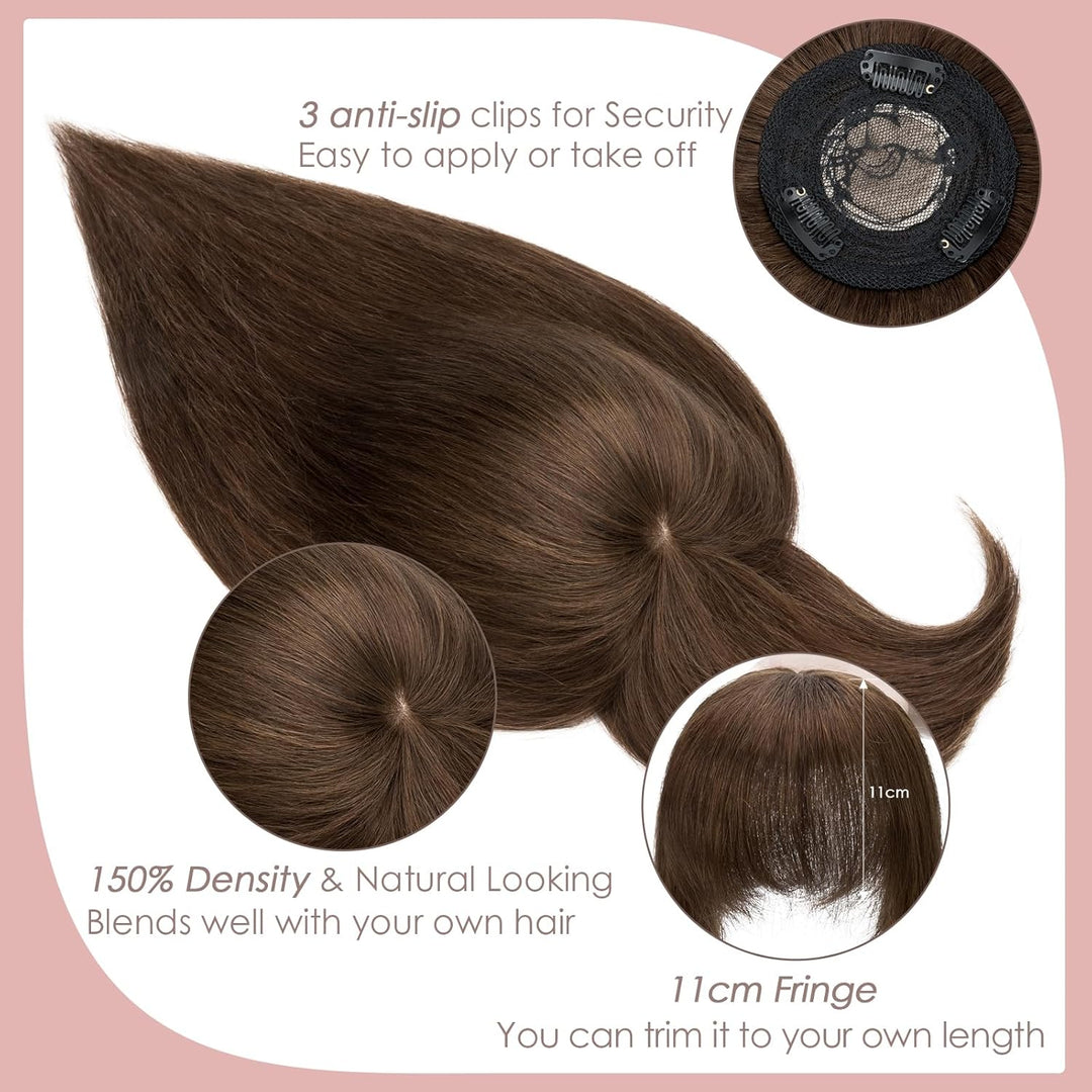 Topper Extensions Haarteile Echthaar Clip in Extensions Echthaar Weich Natürlich Glatt Toupet Haarve