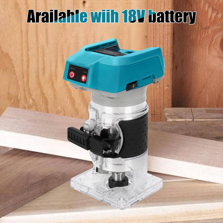 Akku Oberfräse für Makita 18V Akku, 1300W Oberfräse Trimmer Einhandfräse, Bürstenloser Motor, Elektr