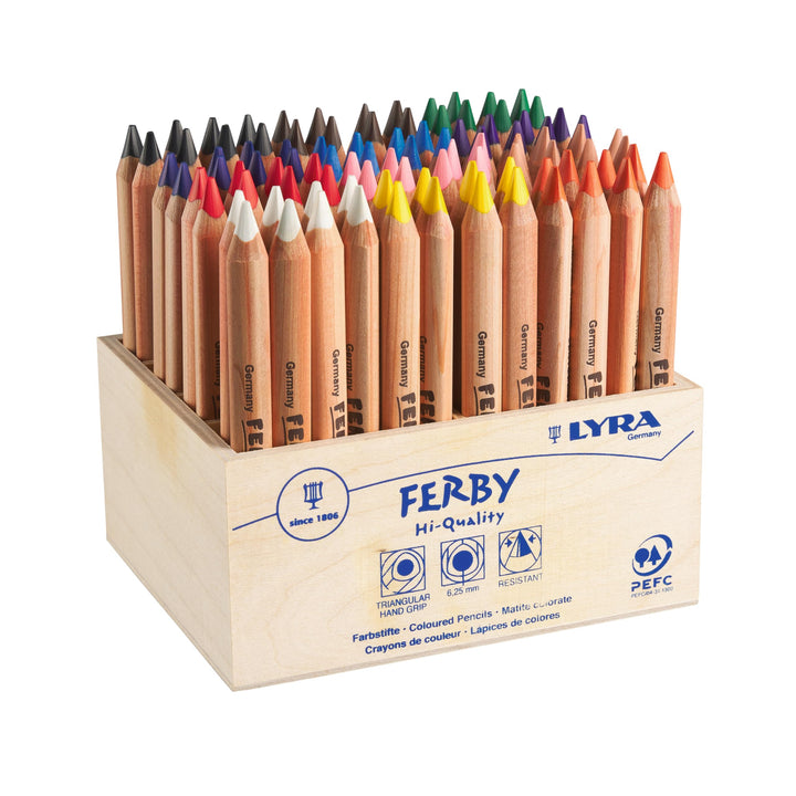 LYRA 3612960 Ferby natur 96 Farbstifte im Holzaufsteller