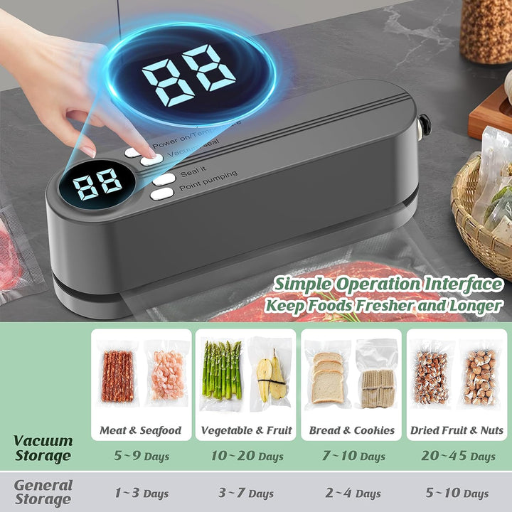 Mini Bag Versiegelung, Handheizheizung mit 3 Aussenanschlüssen Vakuumversiegelungsmaschine, tragbare