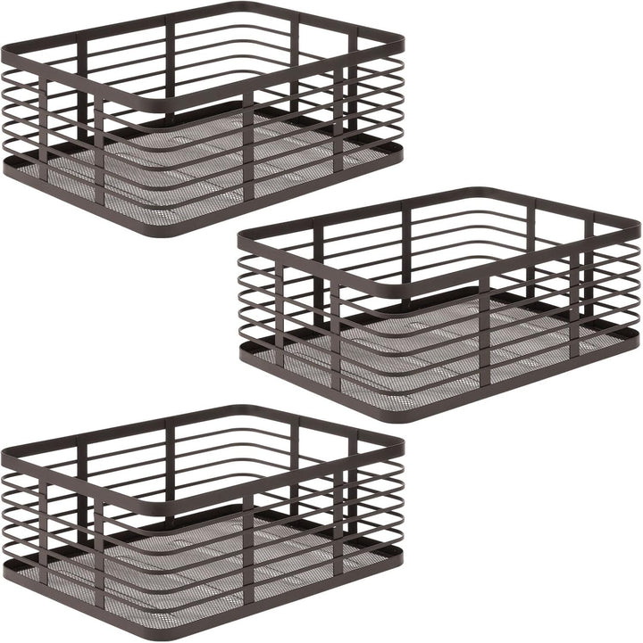 mDesign Allzweckkorb aus Metalldraht – praktischer Aufbewahrungskorb für Küche und Haushalt – kompak