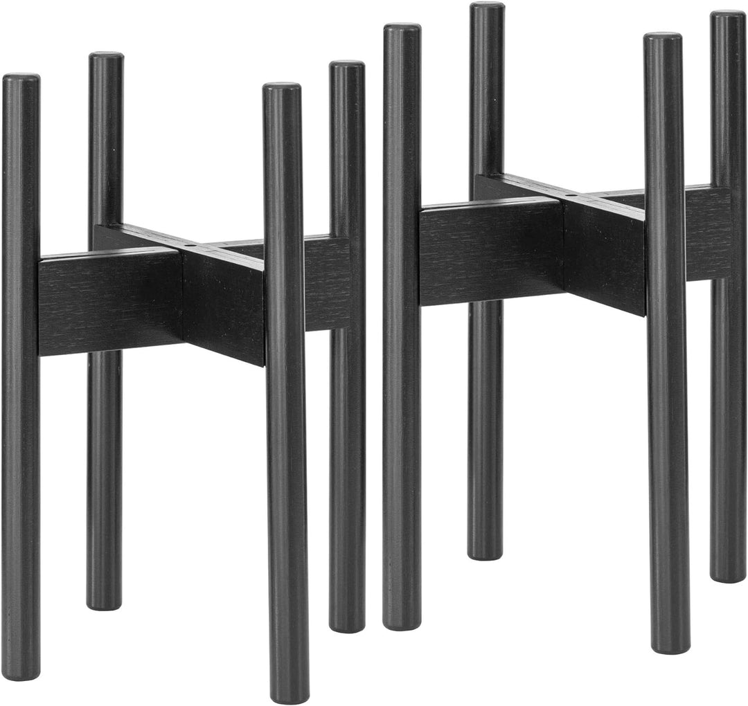 Rubberneck 2er Set Bambus Pflanzenständer - Verstellbare Blumentopfständer aus Bambusholz für den In