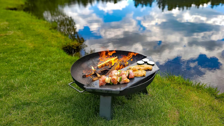 Feuerplatte Plancha Platte aus Stahl 4mm, Grillplatte passend für Feuertonne 100 cm (Lieferung ohne