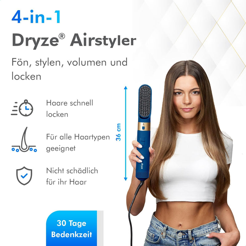 Dryze airstyler 5 in 1, lockenstab, haartrockner, warmluftbürste, föhnbürste, föhn… (Vinca Blue), Vi