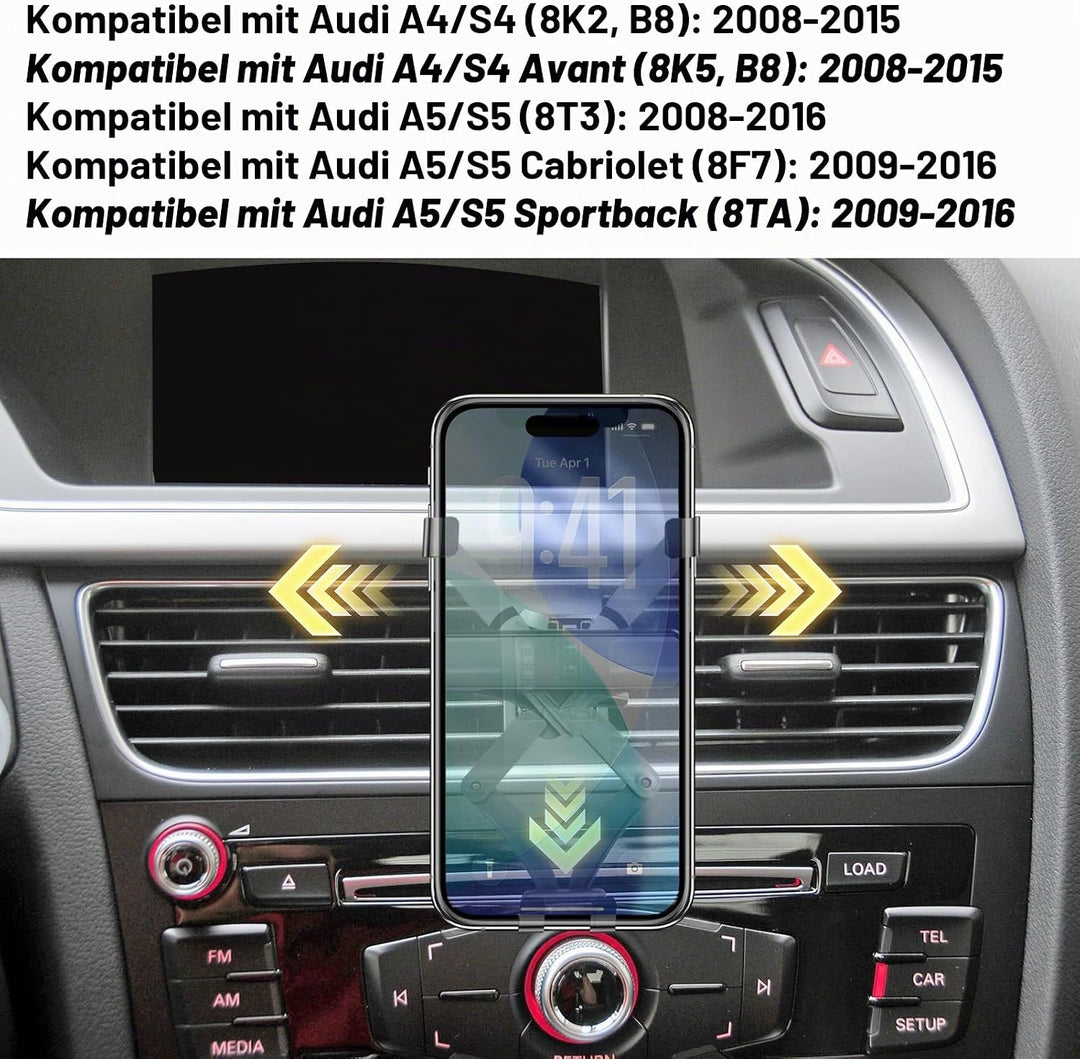 TTCR-II Kompatibel mit Handyhalterung Audi A4/S4 B8 2008-2015, A5/S5 8T 2008-2016, A4 B8 Smartphone