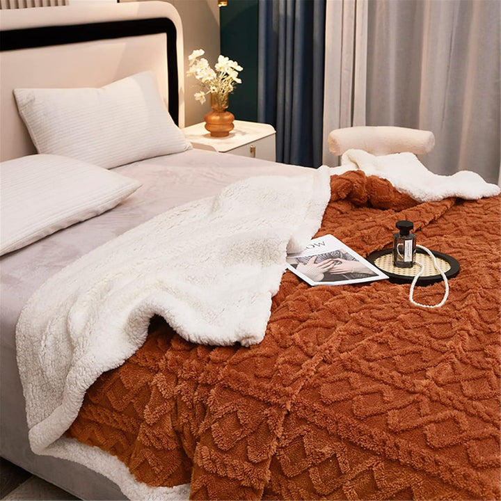 Flauschige Sherpa Kuscheldecke - hochwertige Schafdecke, super weiche Fleecedecke als Sofadecke, Tag