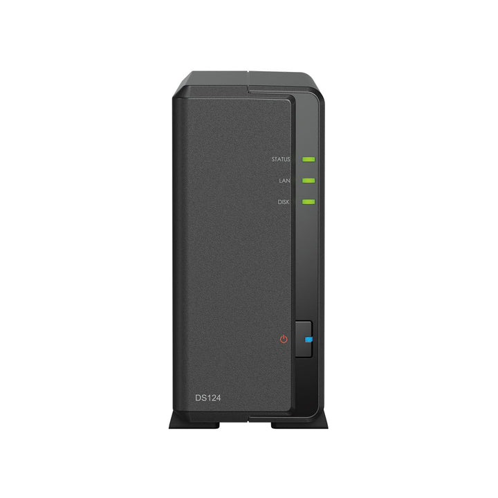 Synology DS124 1-Bay Diskstation NAS (Realtek RTD1619B 4-Core 1.7 GHz 1GB DDR4 RAM 1xRJ-45 1GbE LAN-