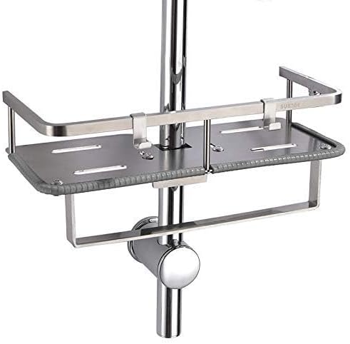 PHASAT Edelstahl Duschablage zum Hängen badezimmer duschkorb mit Doppelt Halter für Duschkopf ohne B