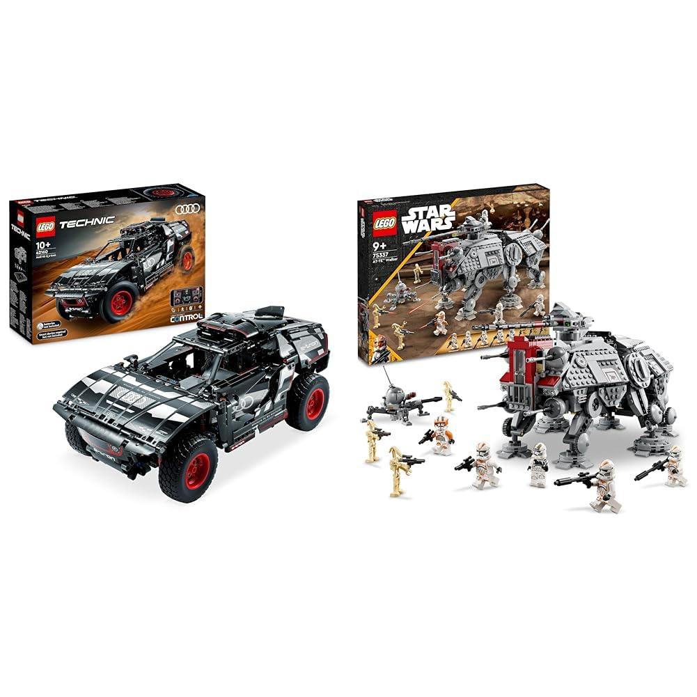 LEGO Technic Audi RS Q e-tron, ferngesteuertes Rallye-Auto-Spielzeug & Star Wars at-TE Walker, Beweg