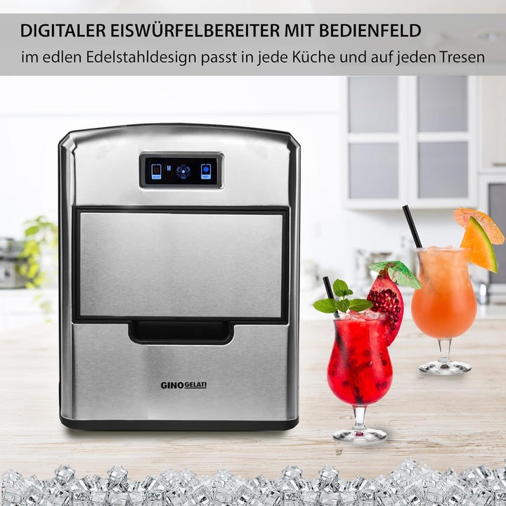 Syntrox Germany GG-175W de Luxe Digitaler Edelstahl Eiswürfelbereiter Eiswürfelmaschine Icemaker