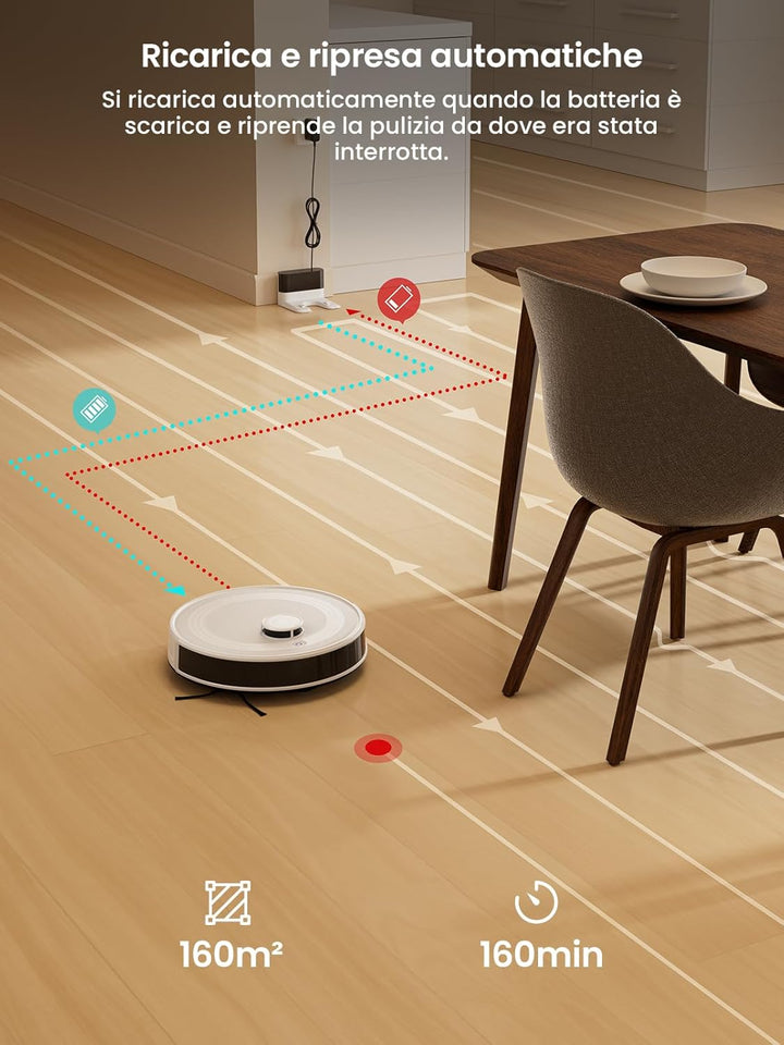 LEFANT M2 Saugroboter Mit Wischfunktion, Mehrstufiges Mapping, Staubsauger Roboter mit No-Go-Zonen,