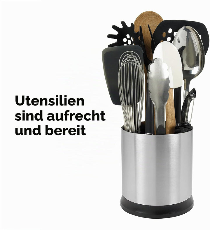 OXO Good Grips Rotierender Utensilienhalter, Edelstahl rund, drehbar, rund, drehbar