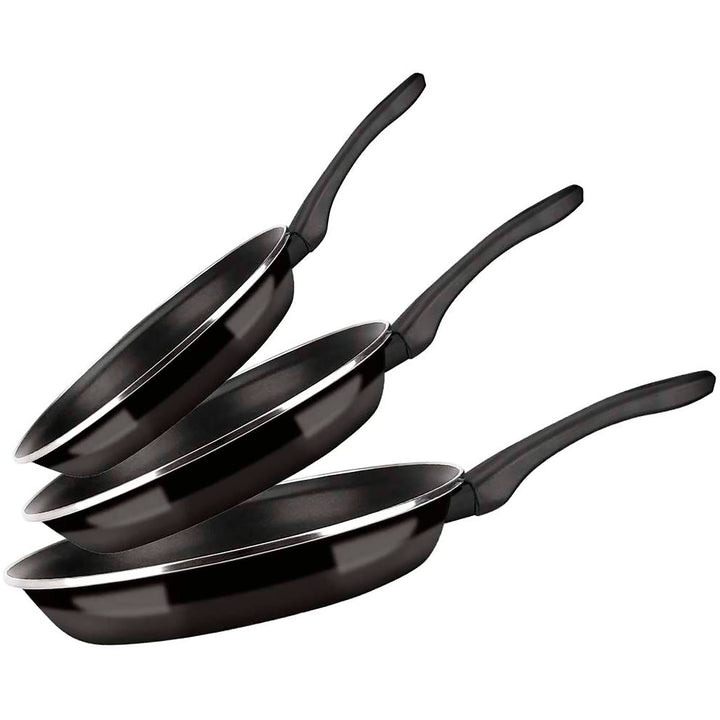 Fagor Optimax Set 3 Bratpfannen Induktion 20-24-28 cm Emaillierter Stahl, Antihaftbeschichtetes Ökol