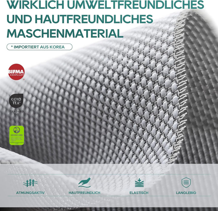 COLAMY Ergonomischer Bürostuhl, Mesh Computerstuhl mit hoher Rückenlehne, Office Chair mit Lendenwir