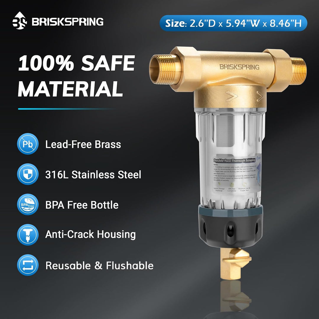 Wasser Vorfilter Sedimentfilter mit Schaber, Spin Down Sedimentfilter für Brunnenwasser, 300 Mikron,