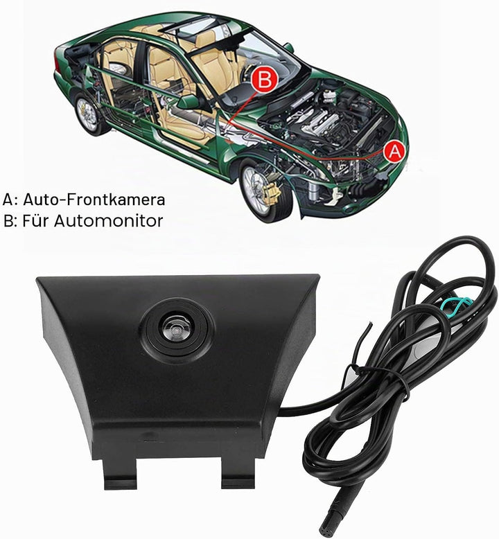 Auto-Frontkamera, Front Grill Kamera, CCD HD KFZ Frontkamera 170 ° Weitwinkel Wasserdicht Nachtsicht